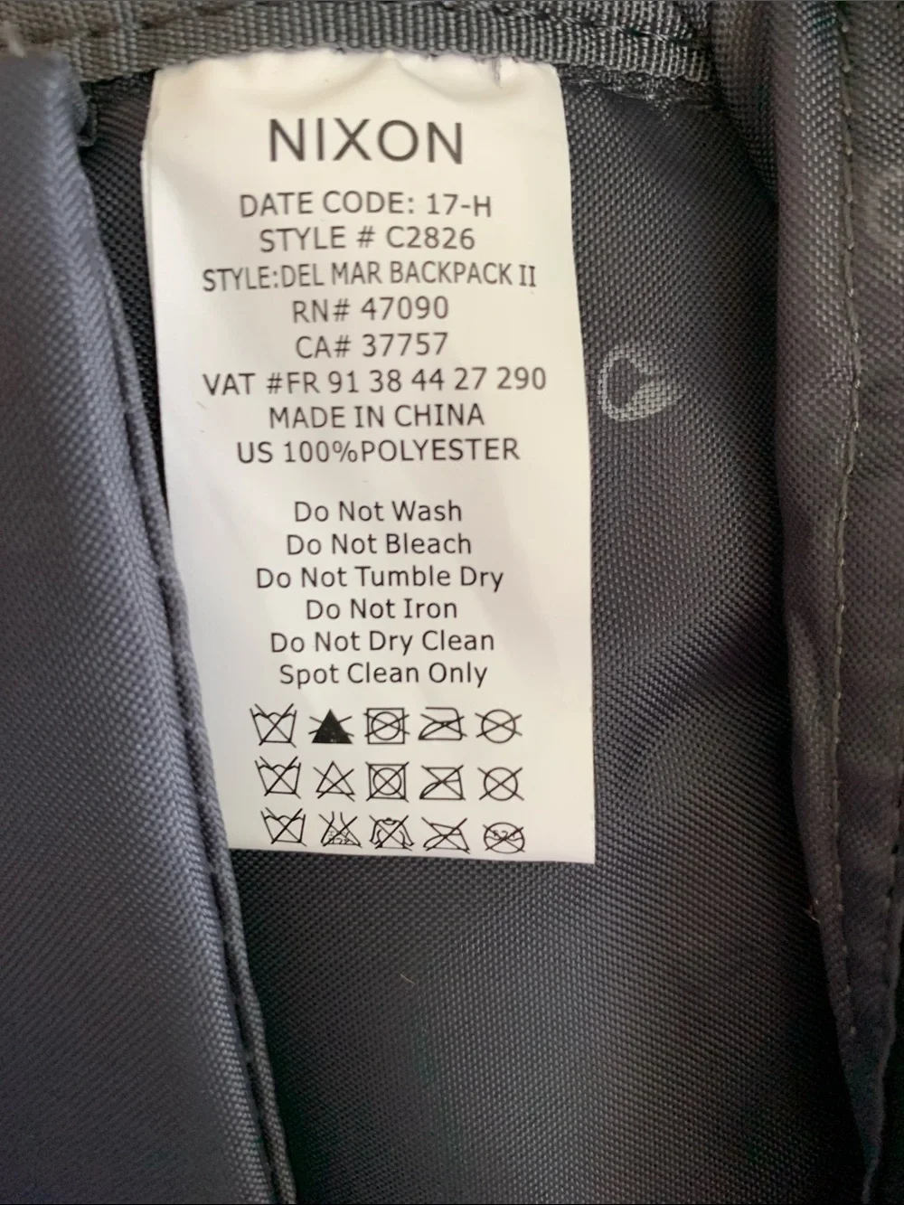 Nixon Del Mar Gray Men's Laptop Backpack in Heather Grey